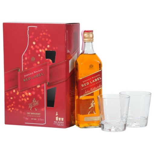Slika JOHNNIE WALKER RED LABEL 0,7 l +2 GLASS