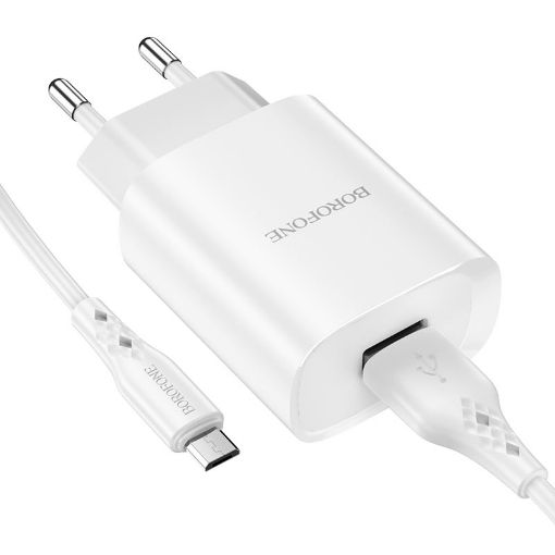 Slika PUNJAČ BOROFONE BN1 INNOVATIVE SINGLE PORT MICRO USB white