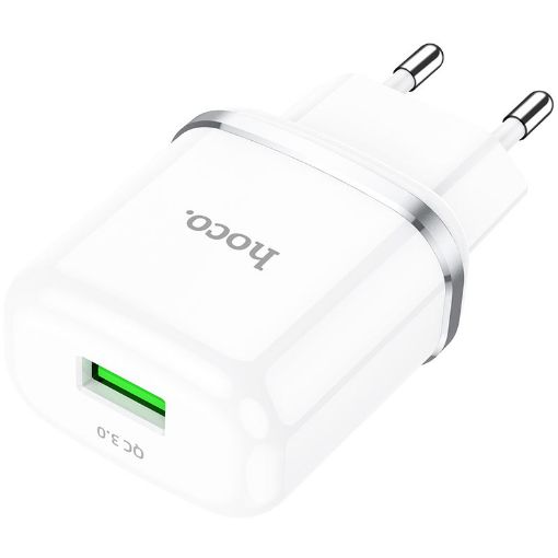 Slika KUĆNI PUNJAČ HOCO N3 USB 3A QC3.0 SPECIAL SINGLE PORT white