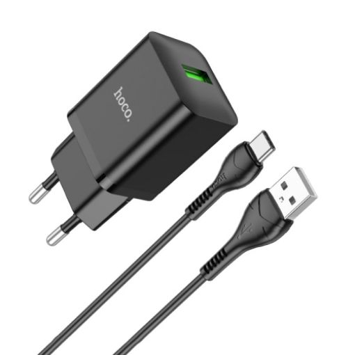 Slika K.P. HOCO N26 MAXIM SINGLE PORT QC3.0 USB - TYPE C black