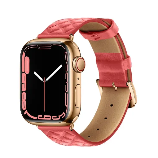 Slika NARUKVICA HOCO E.LEATHER WA18 ZA APPLE WATCH 42/44/45mm pink