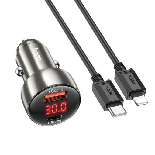 Slika A.P. HOCO Z50 TYPE C+USB QC3.0+cable TYPE C to TYPE C m.grey